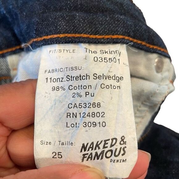 Naked & Famous Denim Jeans Womens 25 Skinny 11 Ounce Stretch Selvedge Japanese - Picture 4 of 9